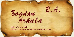 Bogdan Arkula vizit kartica